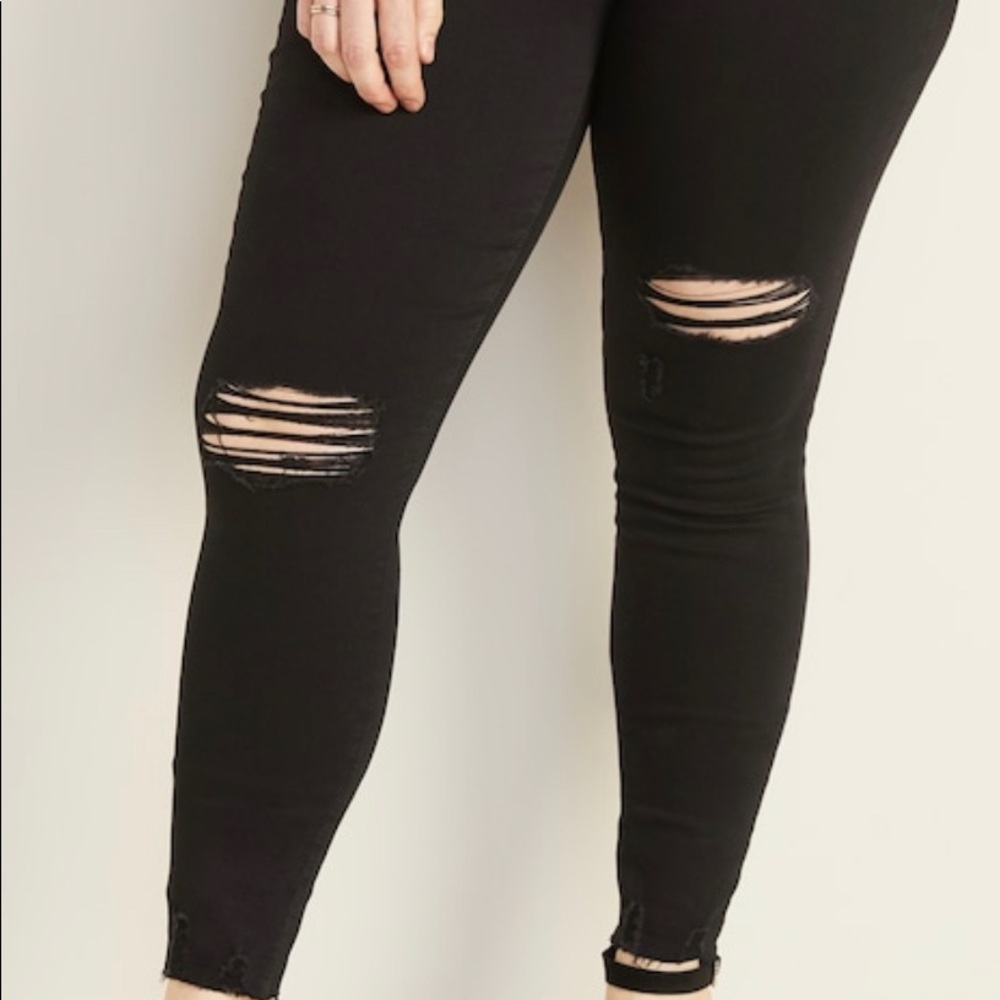 Distressed black Rockstar Jeggings